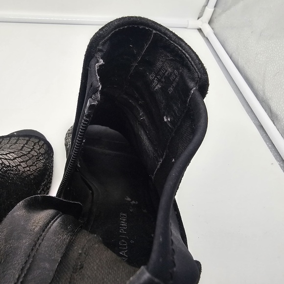 DONALD J. PLINER Irita Pewter Gold Leather Croc Embossed Open Toe Booties sz 9.5 - Picture 13 of 14